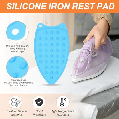 PATIKIL Silicone Iron Rest Pad, Multipurpose Hot Heat Resistant Iron Rest Plate Protective Pad for Ironing Board Hot Resistant Steamer Steam Compact Mat, Blue - color: Blue