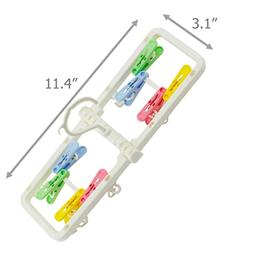 EIKS Laundry Hanger Home & Travel Drying Rack with 8 Clips