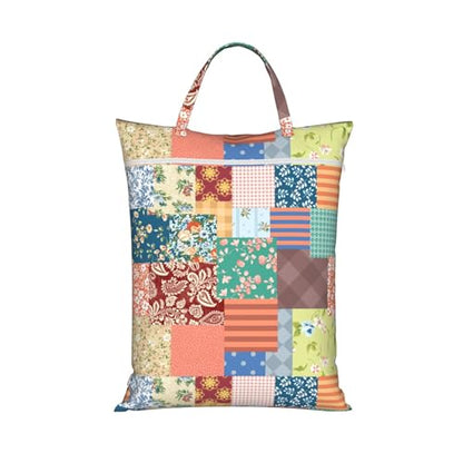 Boho Patch Travel Laundry Bag Washable Dirty Clothes Bag for Gym - color: Boho Patch