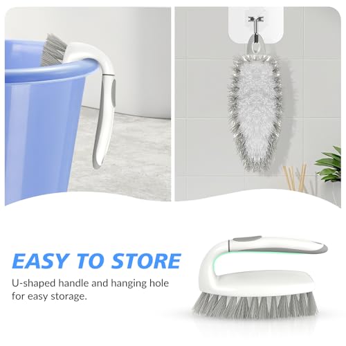 SetSail Heavy Duty Scrub Brush, 2 Pack Cleaning Brush Set, Grey White