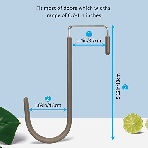 FYY Over the Door Hooks, Single-Hanger 4 Pack, Fits Doors 1 3/8" Brown - color: A Brown, size: Short, style: 4 Pack