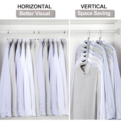 TOPIA HANGER Clothes Hanger Space Saving, 6 Tier Shirt Coat Hangers Space Saving No Bump Shoulder Hangers with No Slip Foam Padded Hangers Organizers and Storage for Men and Women 4 Pack-CT65B - color: Black 4 Pack