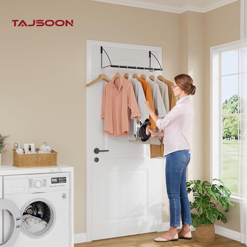 Tajsoon Over the Door Hanger Expandable & Adjustable, Black - color: Black, size: 18.5"L