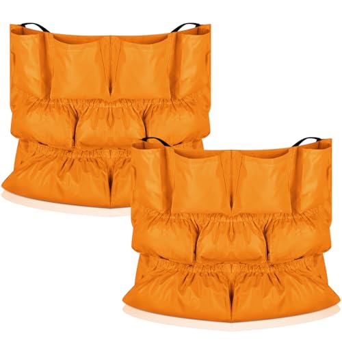 Frienda 2 Pcs Trash Can Caddy Bag Cleaning Caddy Bag for Garbage Bins Trash Holder Cart Garbage Bin Storage Organizer, Fits 32-50 Gallon Can, Janitorial Storage Cleaning Supplies (Yellow) - color: Yellow