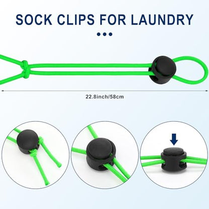 100 Pcs Sock Clips for Laundry, Sock Keepers for Washing