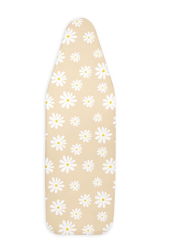 Encasa XO Ironing Board Cover and Pad 49"x18" Wide, Thick Felt - color: Daisy Beige, size: Wide (49"x18")
