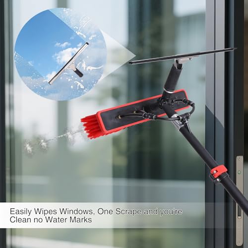 24FT Solar Panel Cleaning Brush with Telescopic Water Fed Pole