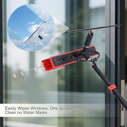 24FT Solar Panel Cleaning Brush with Telescopic Water Fed Pole