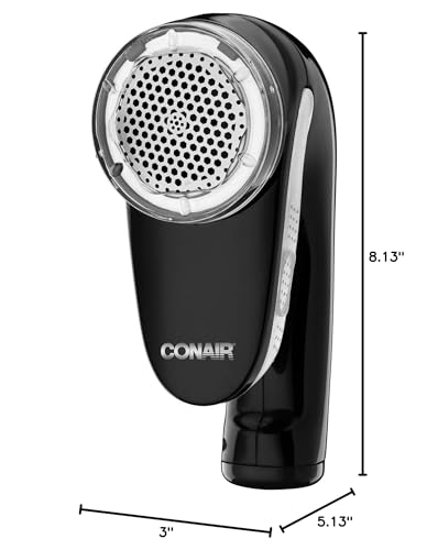 Conair Fabric Shaver and Lint Remover, Rechargeable Portable Fabric Shaver, Black