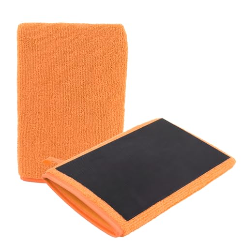 2PCS Car Clay Mitt Auto Detailing,Soft Clay Bar Mitt for Cleaning Car Surfaces,Anti-Scratch Clays Mitts for Cars Detailings to Replace Traditional Clays Bar Cars Accessories (Orange) - color: Orange