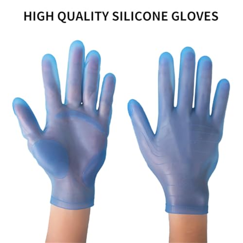 vodvob reusable silicone gloves, finger protectors for epoxy resin casting DIY crafts, household cleaning gloves - color: Blue