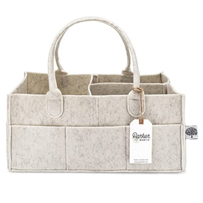 Parker Baby Co. Felt Diaper Caddy Organizer - Large, White - color: White (Heathered White), size: Large