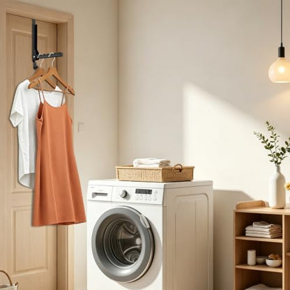 2 Pack Over The Door Hooks & Drying Rack - color: Black-2(m2)
