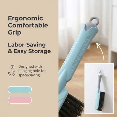 Bristle Brush - 15-inch Soft Bristle Cleaning Brush Handheld Broom for Dusting Beds, Sofas, Cars, Clothes and Furniture (White) - color: White
