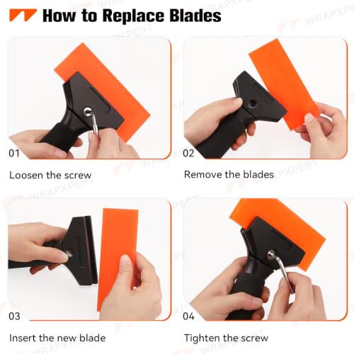 WRAPXPERT Rubber Squeegee 2 Pack, Window Tint Squeegee 5.1x 2 inch, Professional Tint Tool with 85A PU Blade for Front Windows Rear Glass, Auto Car Glass Film Installation - size: 2 Pack, No Handle