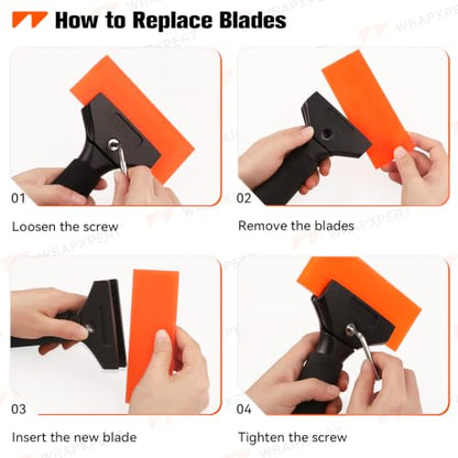 WRAPXPERT Rubber Squeegee 2 Pack, Window Tint Squeegee 5.1x 2 inch, Professional Tint Tool with 85A PU Blade for Front Windows Rear Glass, Auto Car Glass Film Installation - size: 2 Pack, No Handle