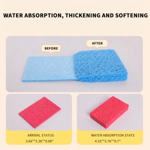 Kitchen Sponges Compressed Cellulose Sponge, Non Scratch Natural Dish Sponge for Kitchen Cleaning Sponges for Dishes Bathroom Cars Pop-up Cleaning Sponge, 8 PCS - color: Multicolor 8 Pack