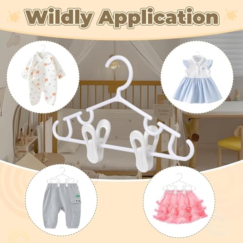 Nursery Baby Hangers with Clips - color: White