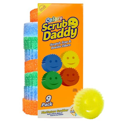 Scrub Daddy Scratch-Free Multipurpose Kitchen Sponges - Bulk Dish Sponges for Kitchen, Bathroom, Household Cleaning & More - Made with BPA-Free Polymer Foam (9 Count) - size: 9 Count (Pack of 1)