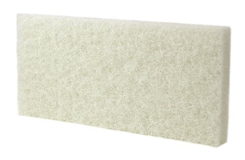 Commercial Light Duty White Scrub Pad - 4.6" x 10" Non-Abrasive Cleaning Pad for Delicate Surfaces, Kitchen, Bathroom, Glass & More - Bulk 5 Pack