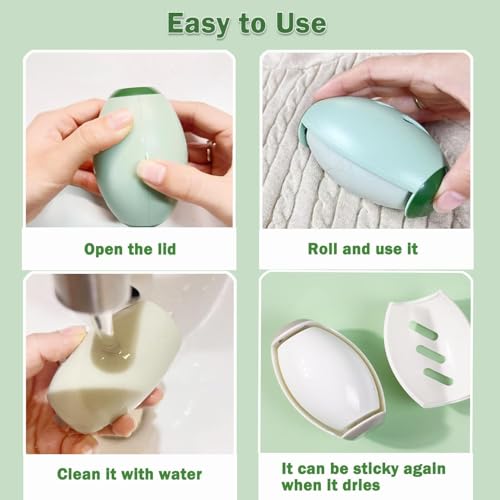 2 Pack Reusable Washable Lint Roller Ball, Compact Mini Travel Lint Remover for Clothes, Dog Cat Pet Hair Remover for Travel and Home Use, Extra Sticky Portable Gel Roller Ball