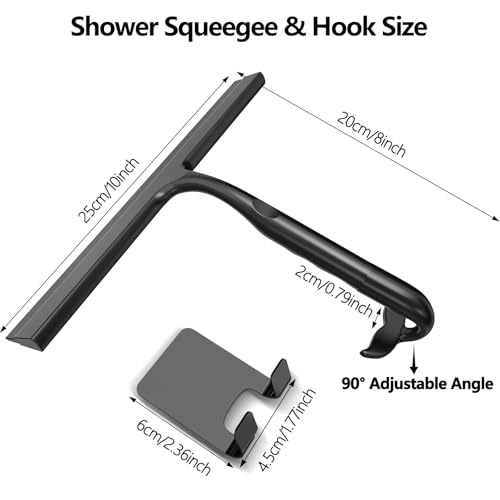 Shower Squeegee for Glass Doors, All-One-Piece Winning Silicone Squeegee - color: Black