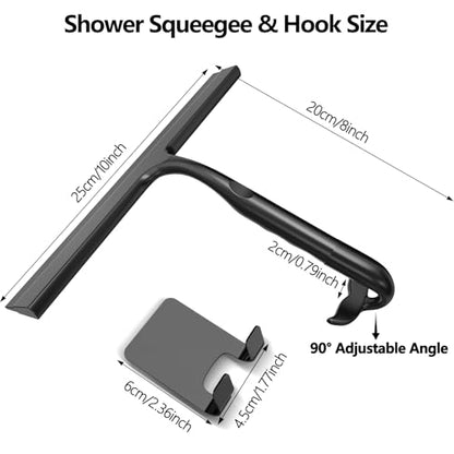 Shower Squeegee for Glass Doors, All-One-Piece Winning Silicone Squeegee - color: Black