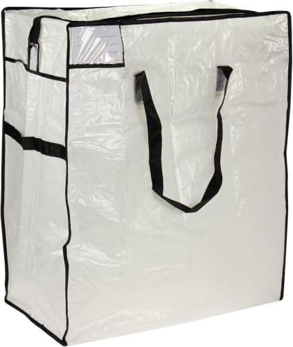 Household Essentials Medium Storage Bag, Clear Polyethylene with Black Trim (Pack of 12) - size: Medium (Pack of 12)