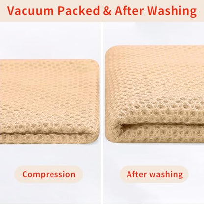 Homaxy 100% Cotton Waffle Weave Kitchen Dish Towels 6-Pack, Apricot - color: Apricot, size: 13 X 28 - 6 Pack