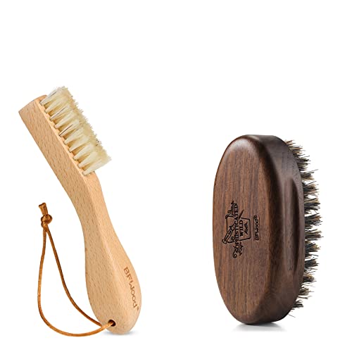 BFWood Laundry Stain Brush and Small Travel Beard Brush