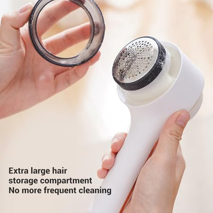 Electric Fabric Shaver Lint Remover, Rechargeable Electric Portable Sweater Defuzzer with Digital Display, Adjustable 6 Leaf Blades Lint Remover for Clothes Furniture (White) - color: White