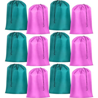 Woanger 12 Pack 28 x 45 Inch Extra Large Laundry Bags Bulk, Cute Colors - color: Cute Colors