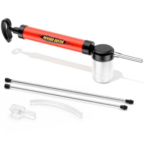 Diatomaceous Earth Powder Duster Applicator with Adjustable 4FT Rod Red - color: Red