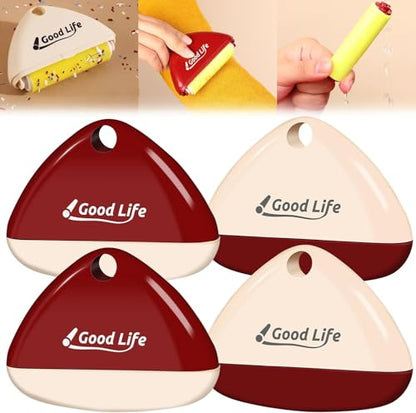 4 Pack Reusable Lint Roller Portable Mini Lint Remover Cat Pet Hair Rollers Travel Size Sticky Cleaner Dog Hair Remover for Clothes Washable Gel Lint Roller Ball