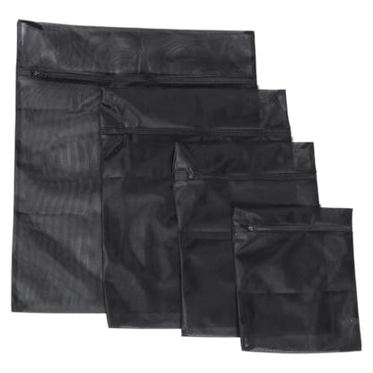 PRETYZOOM Mesh Laundry Bags Set, 4 Pcs Sturdy Wash Bags for Delicates and Intimates | Reusable Mesh Pockets for Underwear, Socks and Small Clothing Items | Machine Wash & Travel Storage Pouch