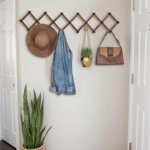WGFKVAS Expandable Coat Rack, Accordion Wall Hangers with 19 Hooks - style: 1 Pack (19 hooks)
