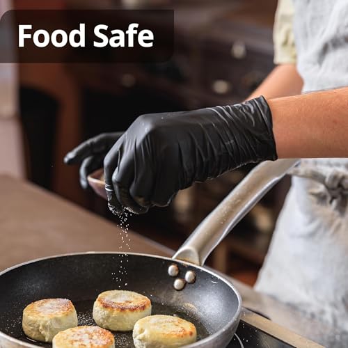 SwiftGrip Disposable Nitrile Exam Gloves, Black Nitrile Gloves Disposable Latex Free for Medical, Cooking & Esthetician - color: 10 Black (M, 1000ct)
