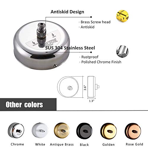 BESy Retractable Clothesline SUS304 Stainless Steel Clothes Dryer with Adjustable Stainless Steel Rope String Hotel Style Heavy Duty,9.2 Feets,Polished Chrome Finish, Round Style (Pack of 3) - color: Polished Chrome, size: Round (Drill) (Pack of 3)