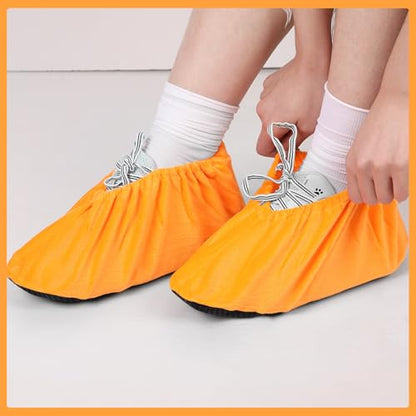 JaGely 11 Pair 11 Pair Reusable Cloth Shoe Covers for Indoors, Yellow - color: Yellow