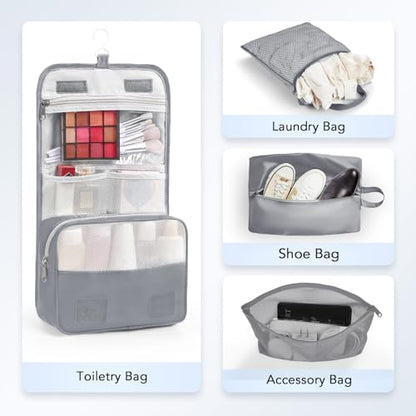 OlarHike 10 Set Compression Packing Cubes for Travel Essentials,Compressible Expandable Space Saver Bags for Organizing Clothes,Luggage Suitcase Garment Bags with Over 1000 pcs Mesh Holes(Gray) - color: Gray