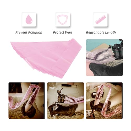 100pcs Clip Cord Sleeves Disposable Pink Tattoo Machine Gun Accessories Tattoo Supplies