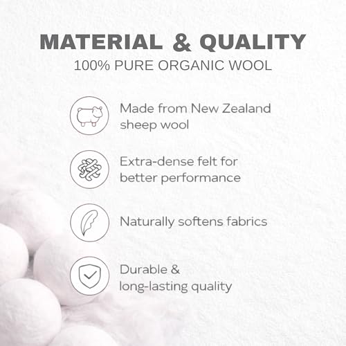 Wool Dryer Balls 6-Pack 100% Natural New Zealand Wool, Handmade in Nepal Reusable Laundry Balls, Faster Drying, Softer Clothes, Anti-Static, Dryer Sheets Alternative (Black White, Dog) - color: Black White Dog