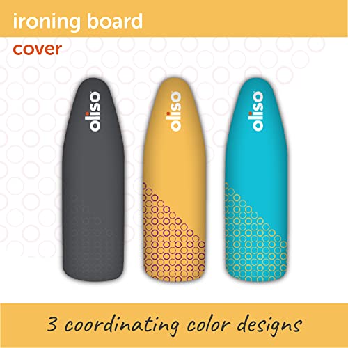 oliso Ironing Board Cover and Pad - 100% Cotton - Standard 15 x 54 - color: Yellow/Orchid