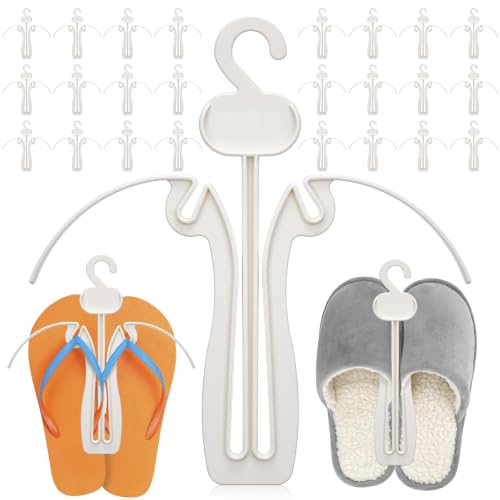 Novabright 50 Pack Sandal Hangers, 7 Inch Plastic Flip Flop Hooks, White - color: White