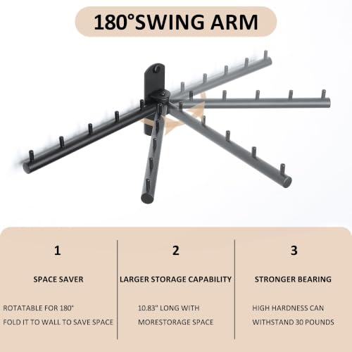 Mooche Swing Clothes Hanger Rack, Garment Racks 9.45" Long, Black-2Pack - color: Black, size: 2 Pack