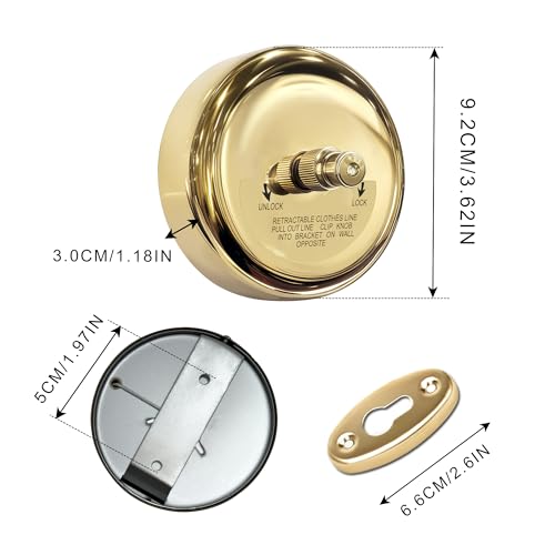 Retractable Clothesline,Wall Mounted Adjustable Clothing Rope for Shower Room Bathroom Laundry (Gold) - size: Gold