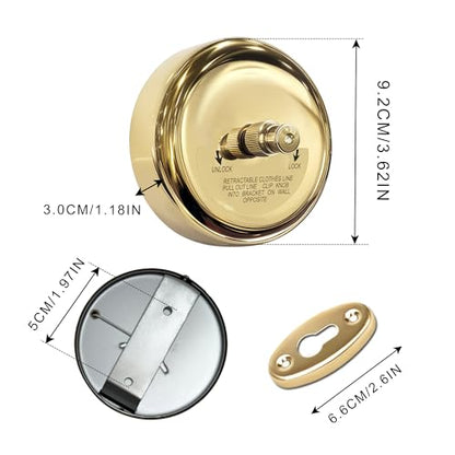 Retractable Clothesline,Wall Mounted Adjustable Clothing Rope for Shower Room Bathroom Laundry (Gold) - size: Gold
