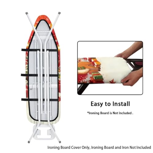 Christmas Reindeer Ironing Board Covers Heavy-Duty Fabric Non Slip Padded Ironing Board Covers Hook and Loop Design Waterproof Slip-Resistant Xmas Decor - color: Christmas Reindeer