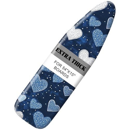 Ironing Board Cover 15"x54"，Standard Ironing Board Replacement Cover，Easy Fit - color: Dark Blue, size: 15"x54"