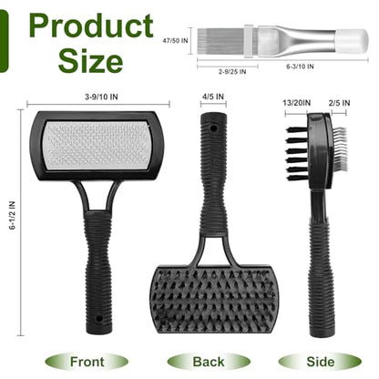 Cenipar Air Conditioner Coil Cleaning Brush Fin Comb Straightener 2 PCS Include Dual-Sided HVAC Coil Cleaning Brush and Metal Radiator Fin Comb for Air Conditioner Condenser - color: Black